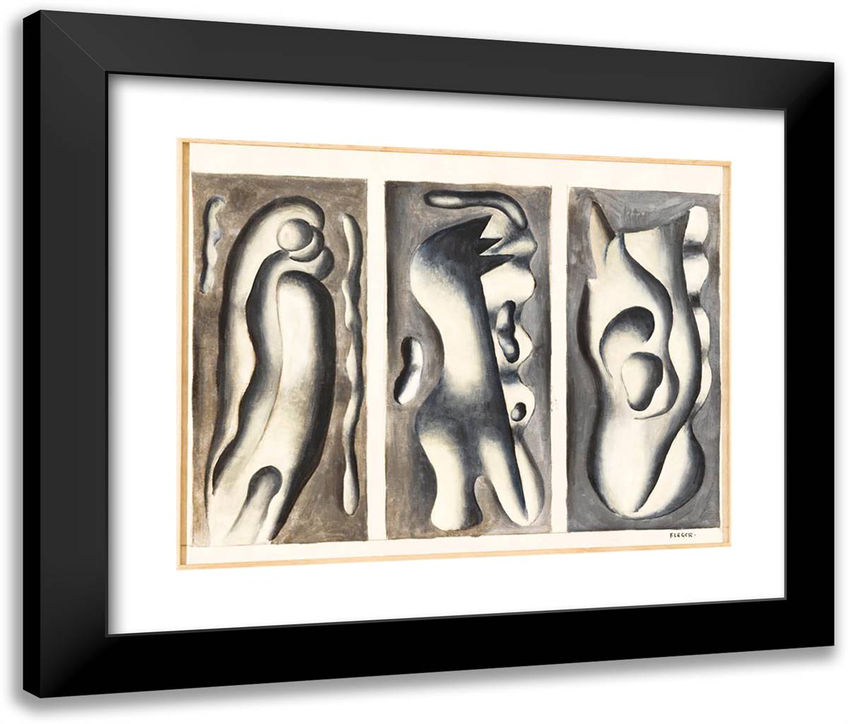Tails of Comets (Study for a Screen) 24x20 Black Modern Wood Framed Art Print Poster by Leger, Fernand