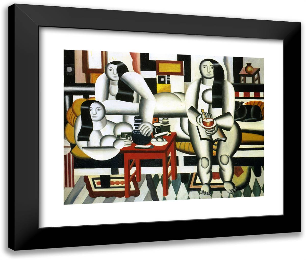The Breakfast 24x20 Black Modern Wood Framed Art Print Poster by Leger, Fernand