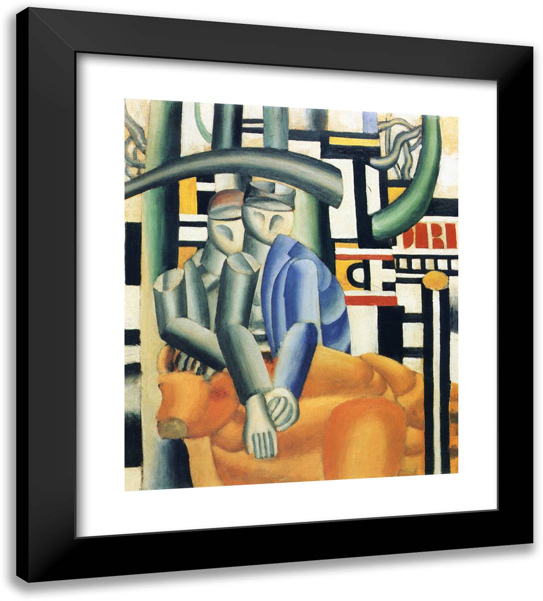 The Butcher Shop 20x22 Black Modern Wood Framed Art Print Poster by Leger, Fernand