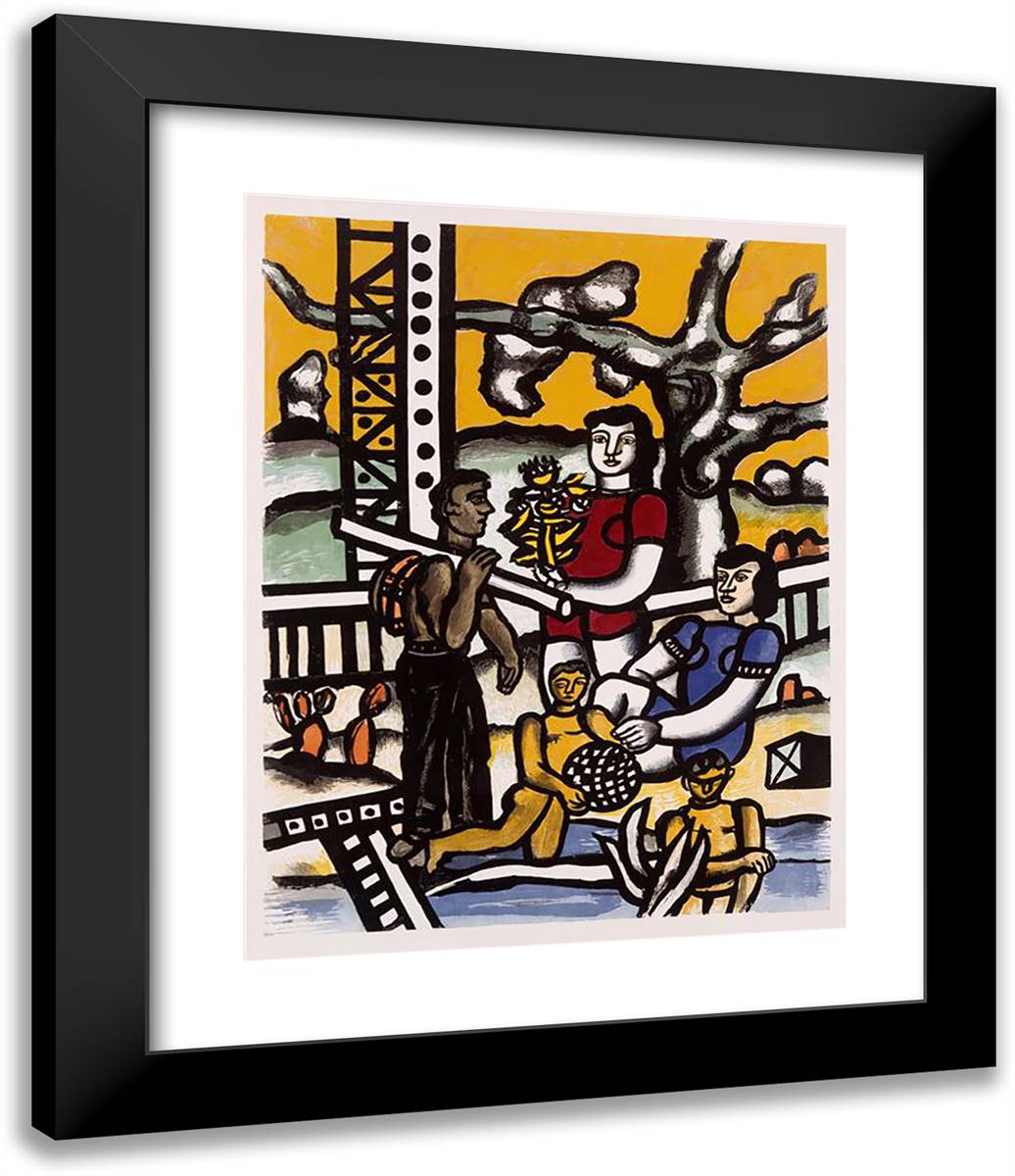 The Camper 20x24 Black Modern Wood Framed Art Print Poster by Leger, Fernand