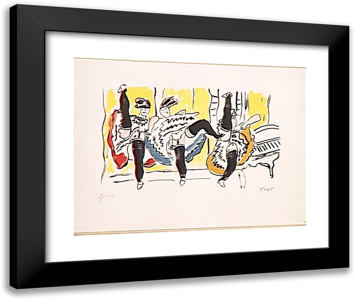 The Cancan 24x20 Black Modern Wood Framed Art Print Poster by Leger, Fernand