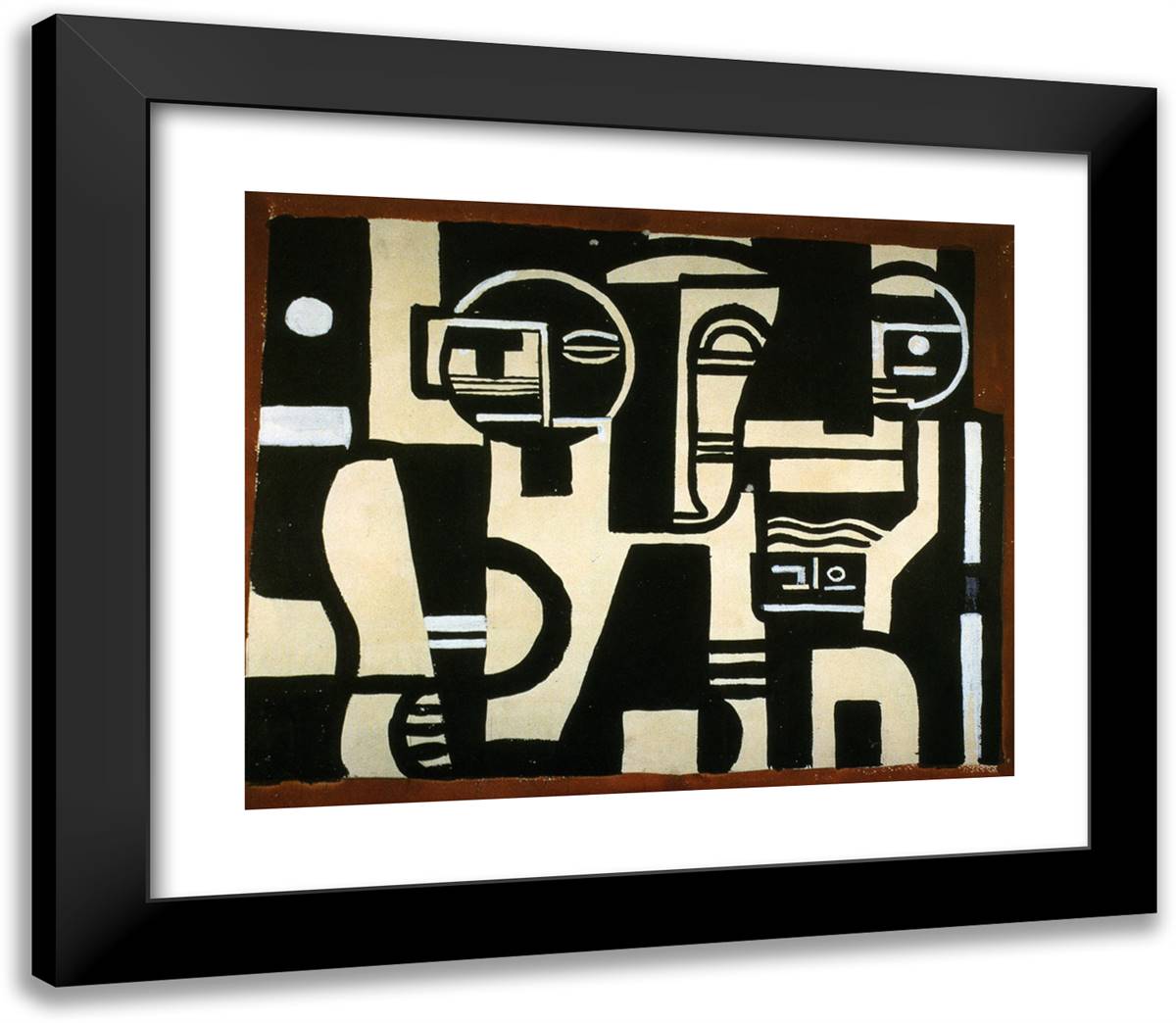 The Creation of the World Drawing of Curtain of Scene 23x20 Black Modern Wood Framed Art Print Poster by Leger, Fernand