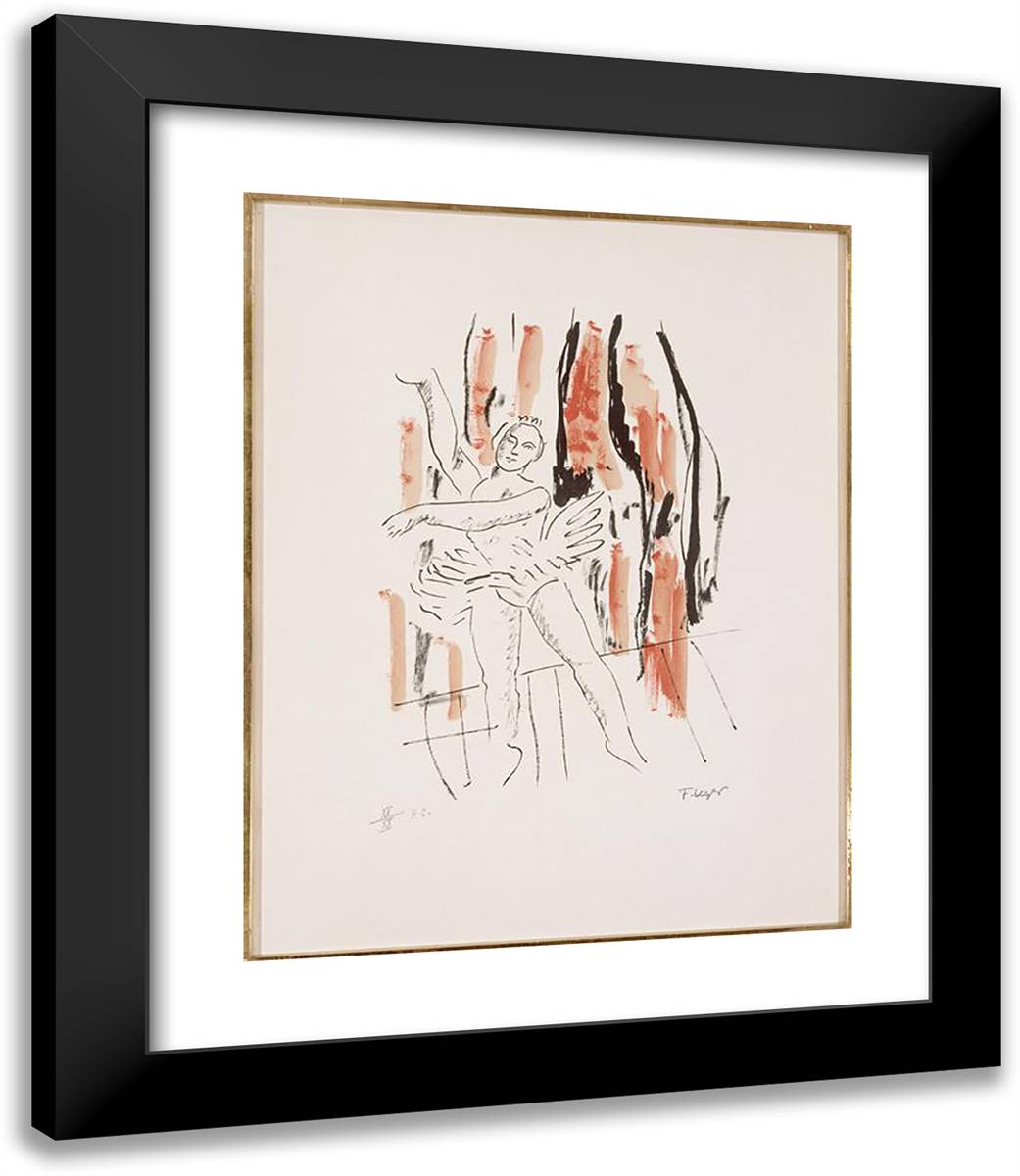 The Dancer 20x23 Black Modern Wood Framed Art Print Poster by Leger, Fernand