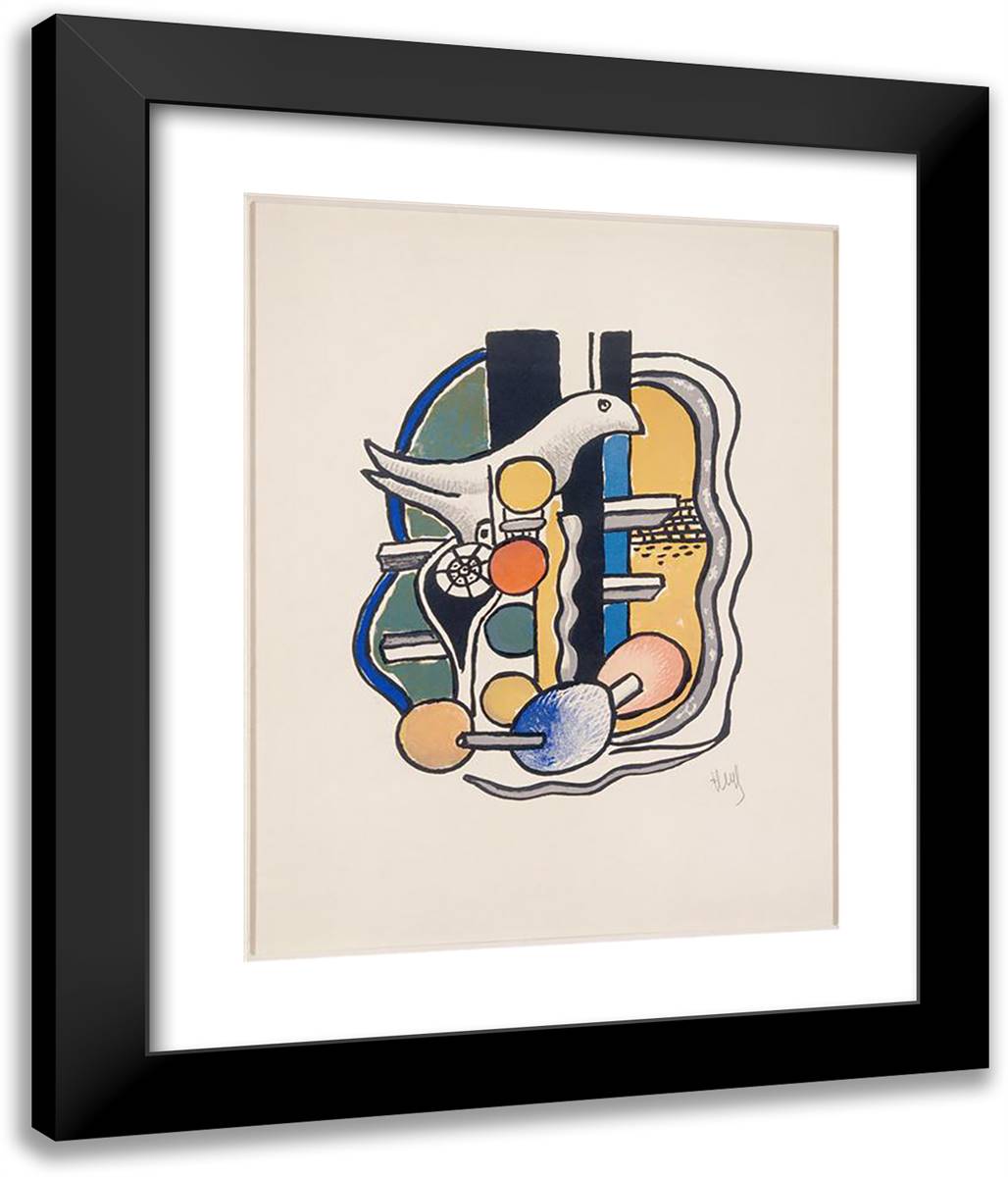 The Dove (Still Life with Bird) 20x24 Black Modern Wood Framed Art Print Poster by Leger, Fernand