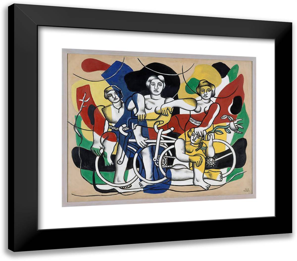 The Four Cyclists 23x20 Black Modern Wood Framed Art Print Poster by Leger, Fernand