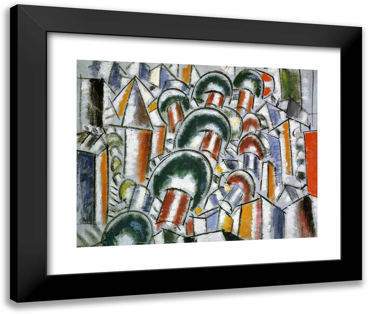 The House in the Trees 24x20 Black Modern Wood Framed Art Print Poster by Leger, Fernand