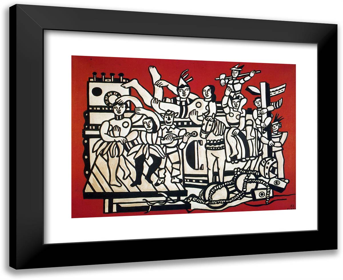 The Large One Parades on Red Bottom 24x20 Black Modern Wood Framed Art Print Poster by Leger, Fernand