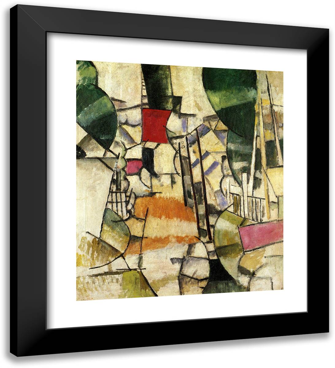 The Level Crossing 20x22 Black Modern Wood Framed Art Print Poster by Leger, Fernand