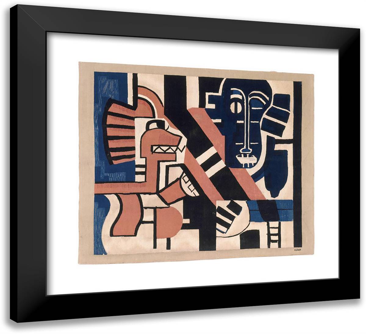 The Mask Negro 22x20 Black Modern Wood Framed Art Print Poster by Leger, Fernand