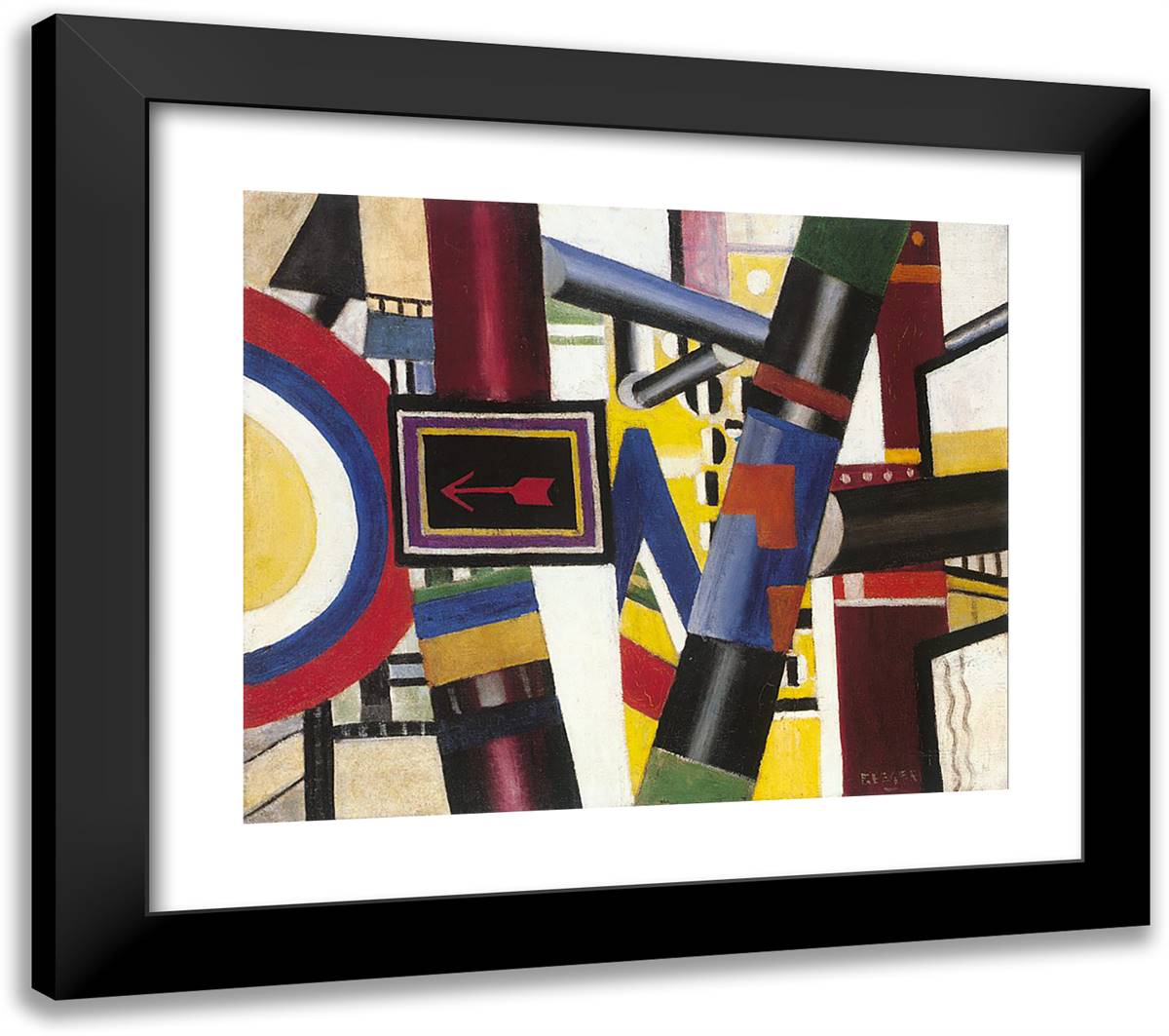 The Railway Crossing 23x20 Black Modern Wood Framed Art Print Poster by Leger, Fernand