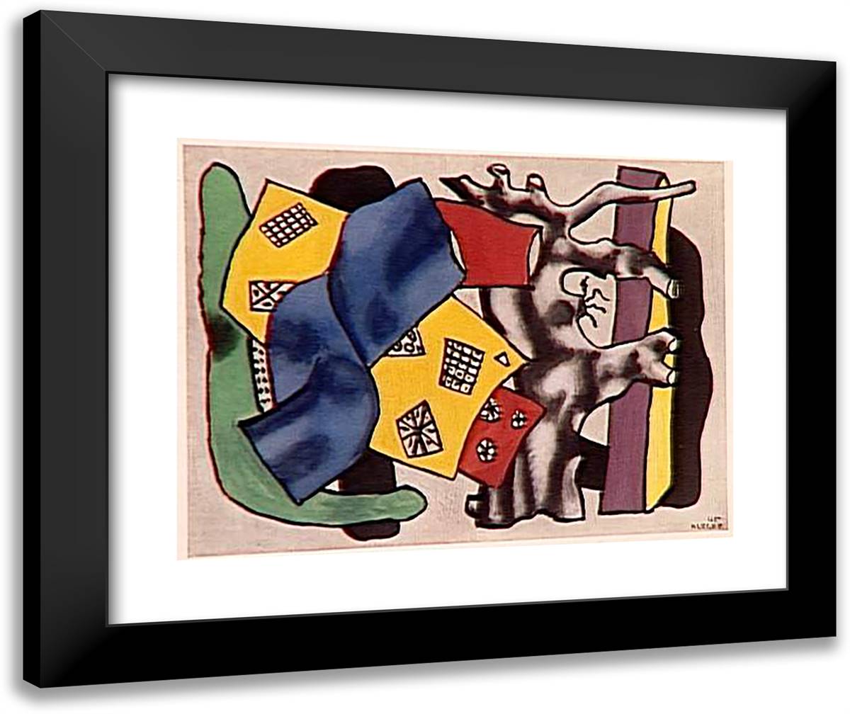 The Root Gray 24x20 Black Modern Wood Framed Art Print Poster by Leger, Fernand