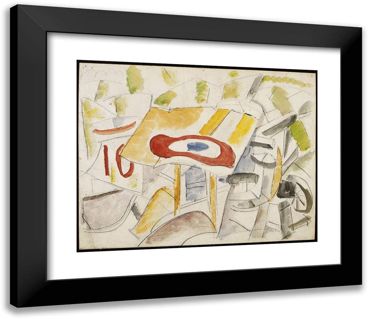 The Roundel, the Plane Smashed 23x20 Black Modern Wood Framed Art Print Poster by Leger, Fernand