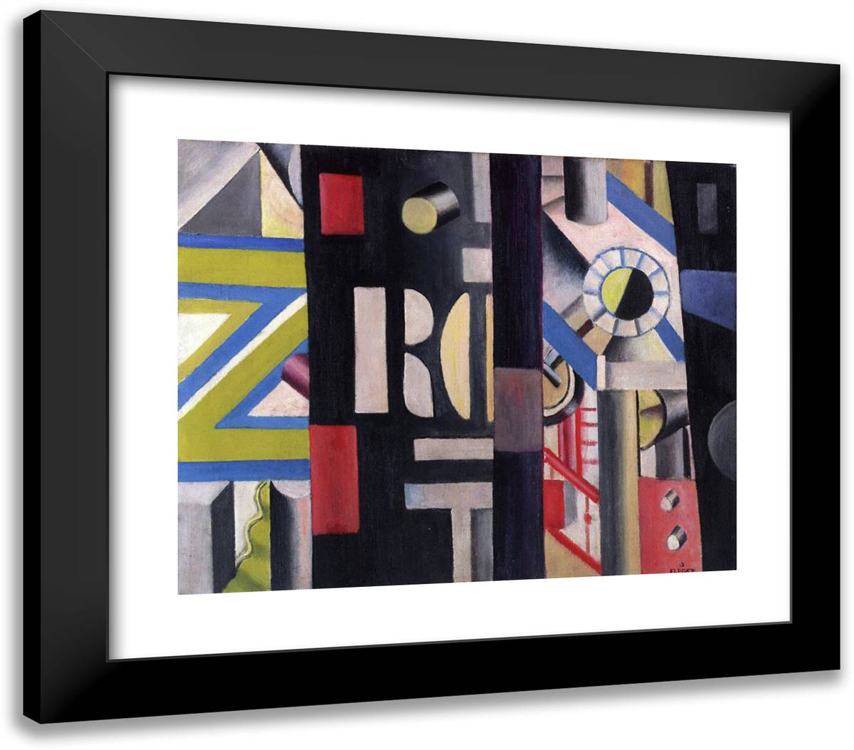 The Station 23x20 Black Modern Wood Framed Art Print Poster by Leger, Fernand