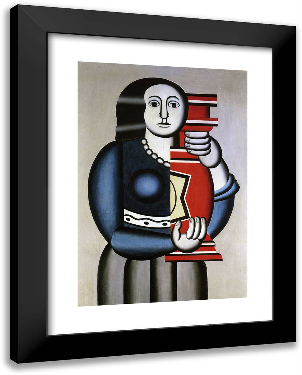 The Study for the City Centre 19x24 Black Modern Wood Framed Art Print Poster by Leger, Fernand