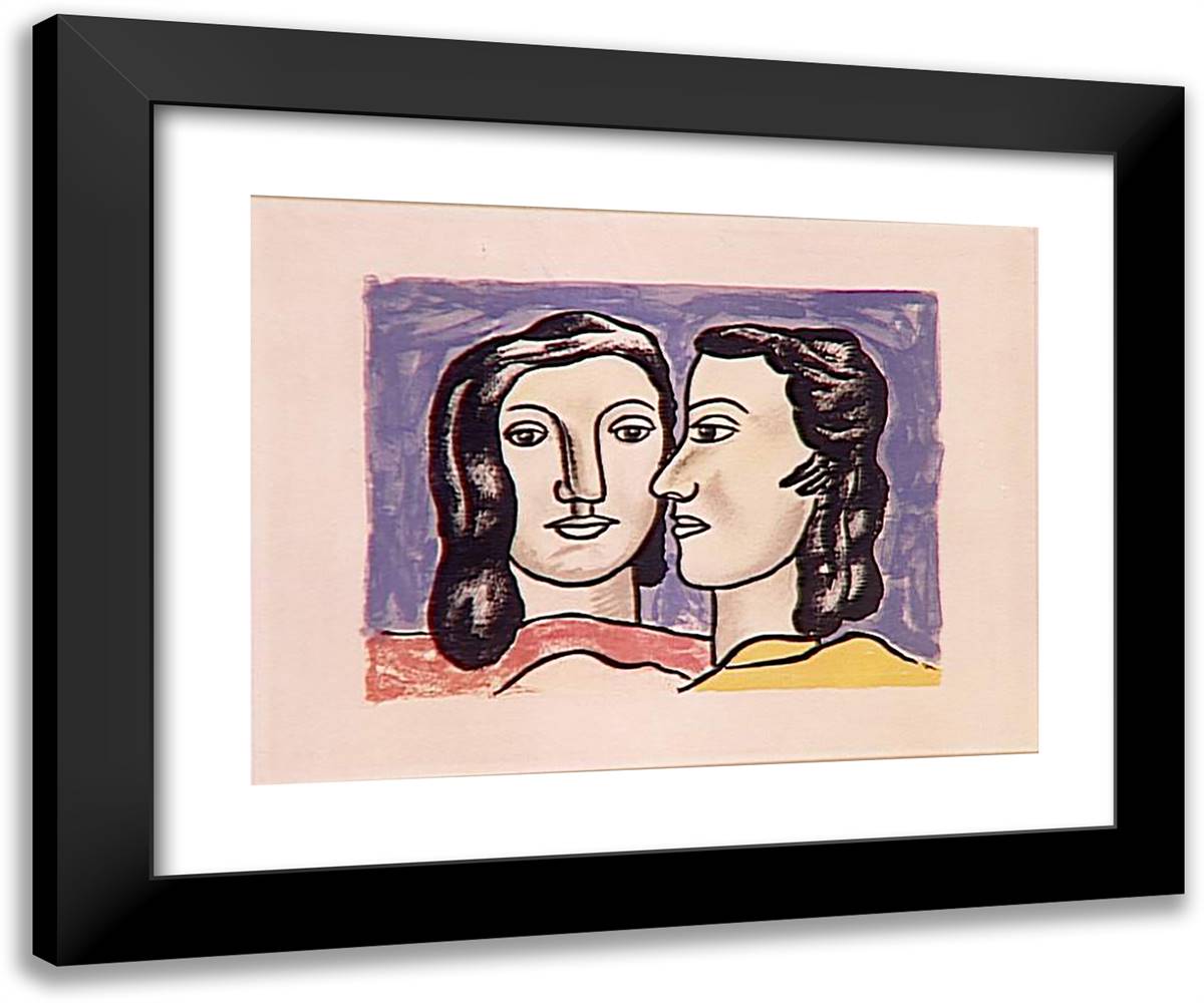 The Two Faces 24x20 Black Modern Wood Framed Art Print Poster by Leger, Fernand