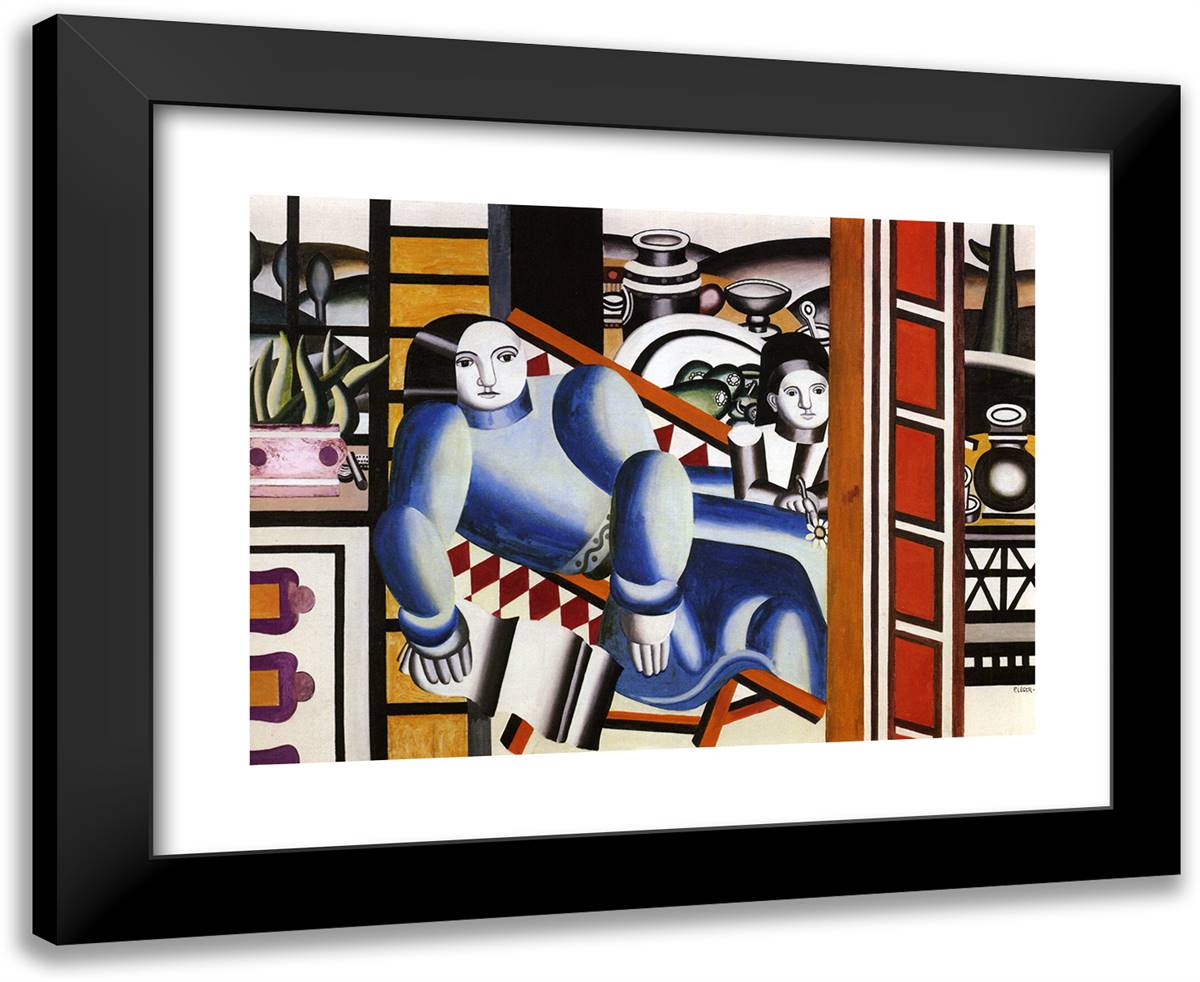 The Woman and the Child 24x20 Black Modern Wood Framed Art Print Poster by Leger, Fernand