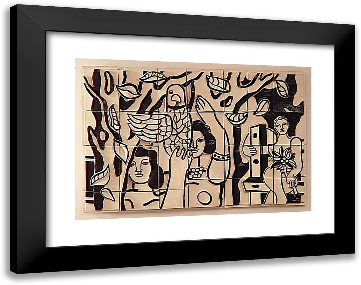 The Worker Sitting 24x19 Black Modern Wood Framed Art Print Poster by Leger, Fernand