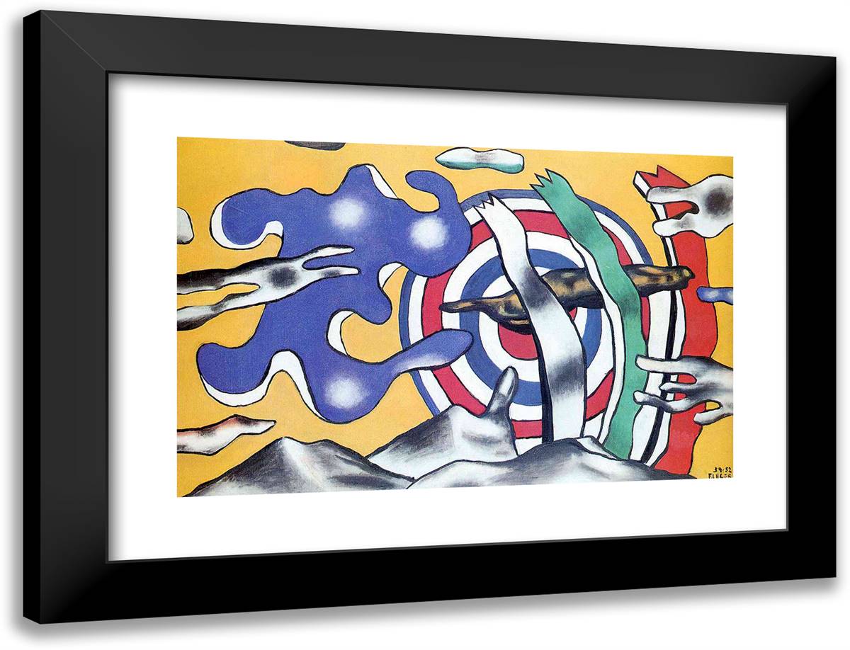 The Aircraft In The Sky 24x18 Black Modern Wood Framed Art Print Poster by Leger, Fernand