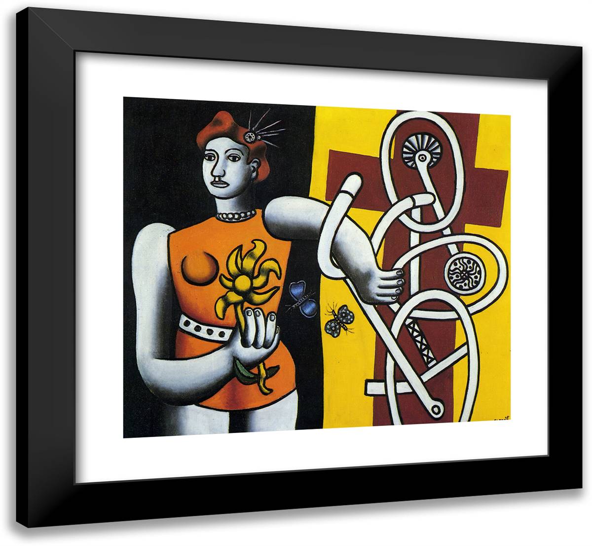 The Great Julie 22x20 Black Modern Wood Framed Art Print Poster by Leger, Fernand