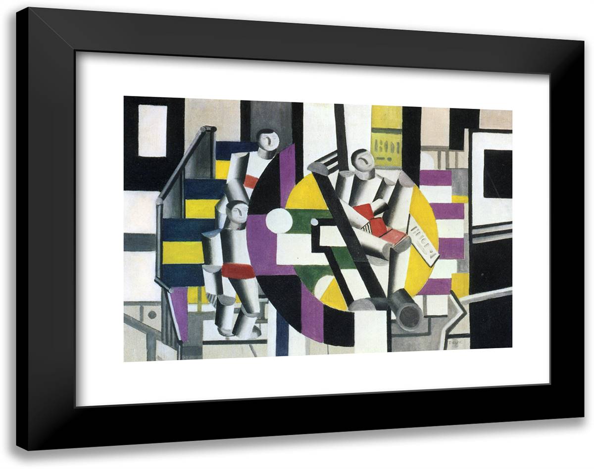 Three Characters 24x19 Black Modern Wood Framed Art Print Poster by Leger, Fernand