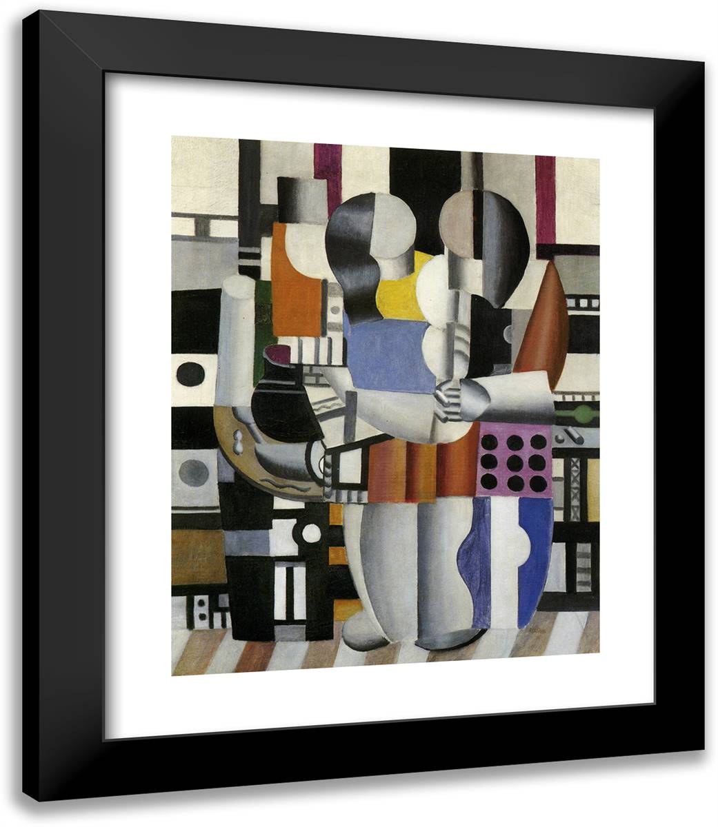 Three Figures 20x23 Black Modern Wood Framed Art Print Poster by Leger, Fernand