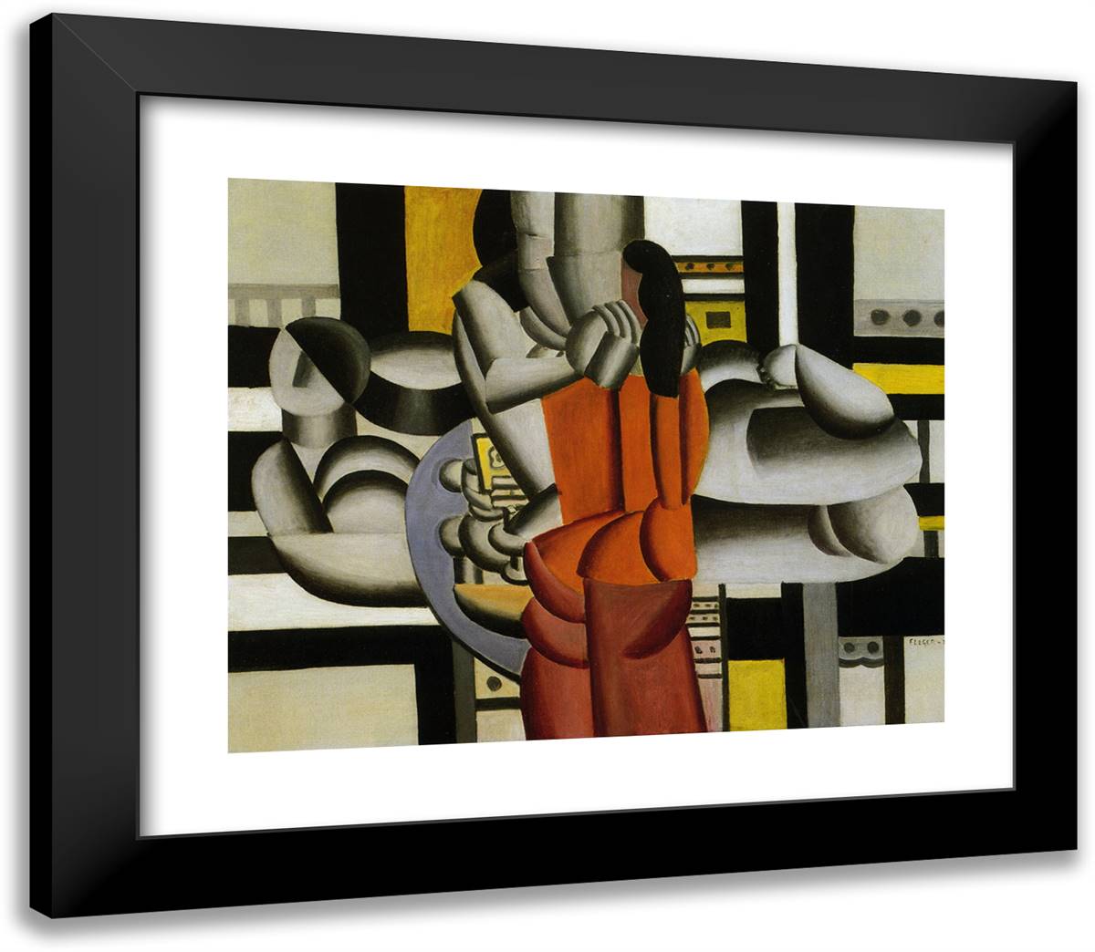 Three Women with the Still Life 23x20 Black Modern Wood Framed Art Print Poster by Leger, Fernand