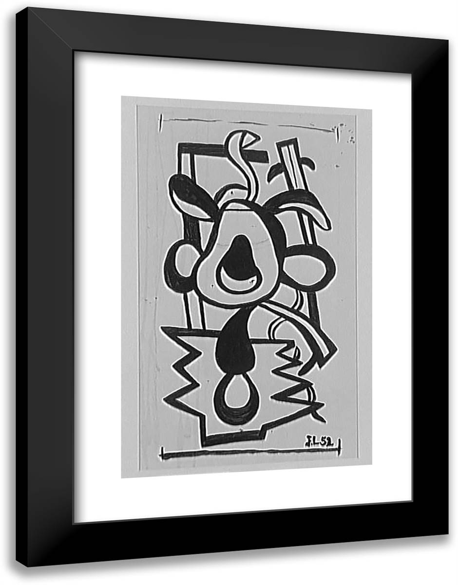 Wall Composition  18x24 Black Modern Wood Framed Art Print Poster by Leger, Fernand