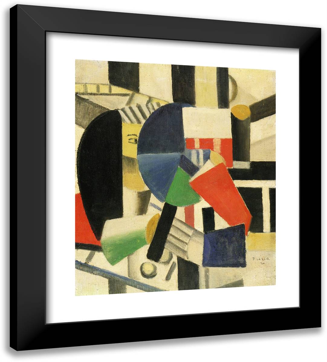 Women with Mirror 20x22 Black Modern Wood Framed Art Print Poster by Leger, Fernand