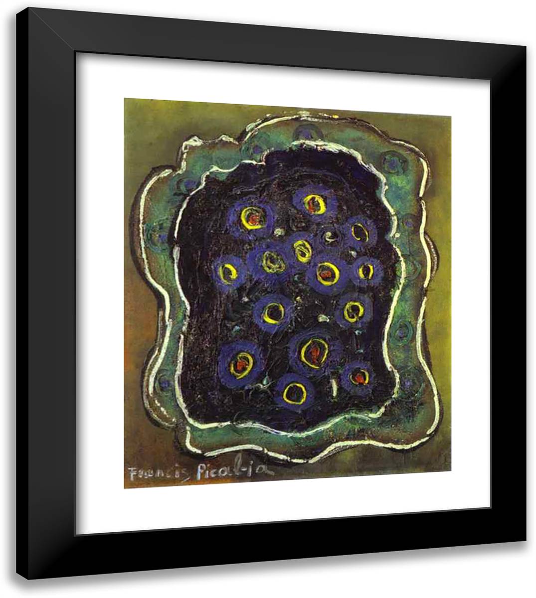 Abstract Composition 20x23 Black Modern Wood Framed Art Print Poster by Picabia, Francis