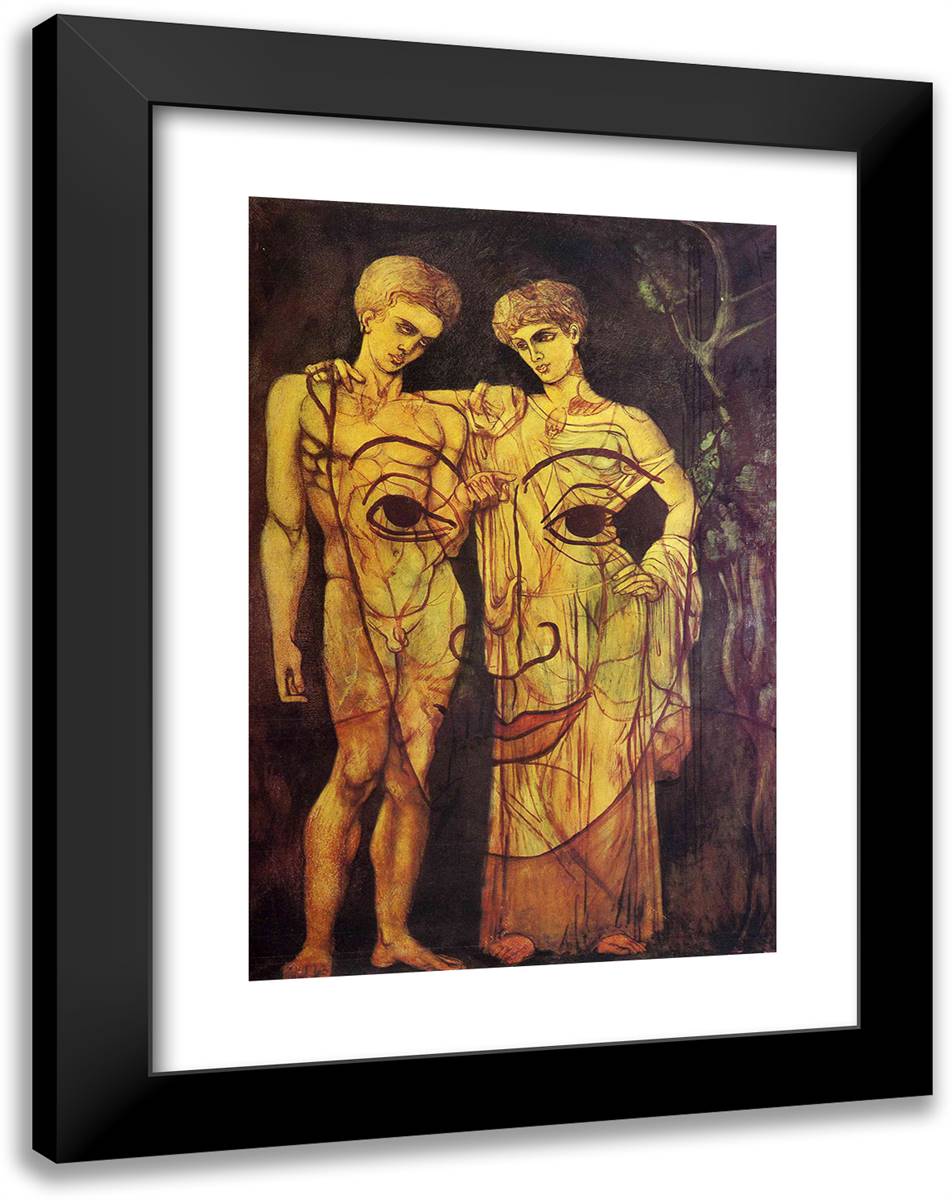 Adam and Eve 18x24 Black Modern Wood Framed Art Print Poster by Picabia, Francis