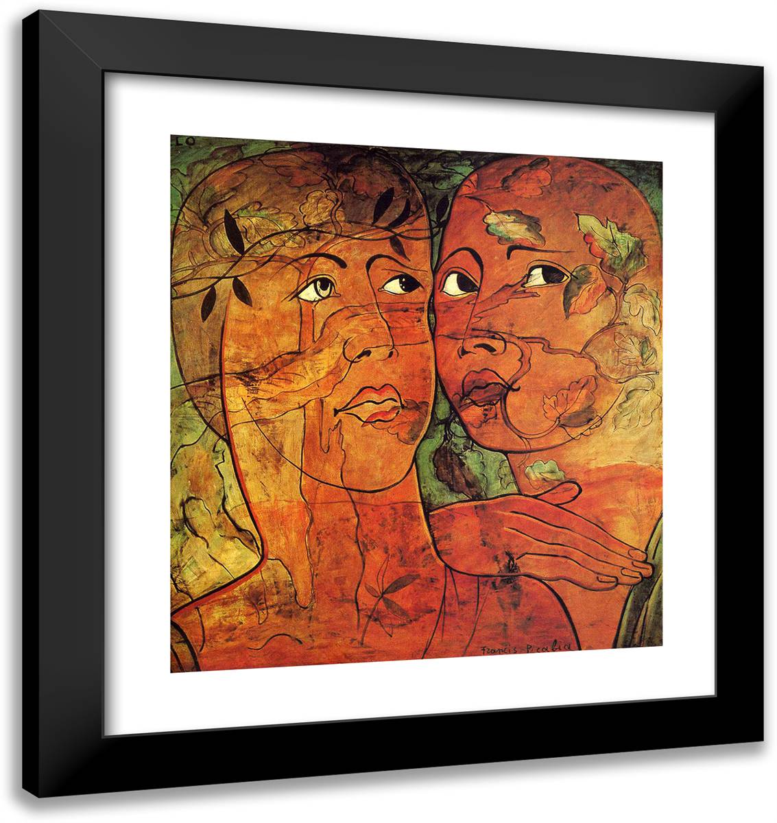 Aello 20x21 Black Modern Wood Framed Art Print Poster by Picabia, Francis