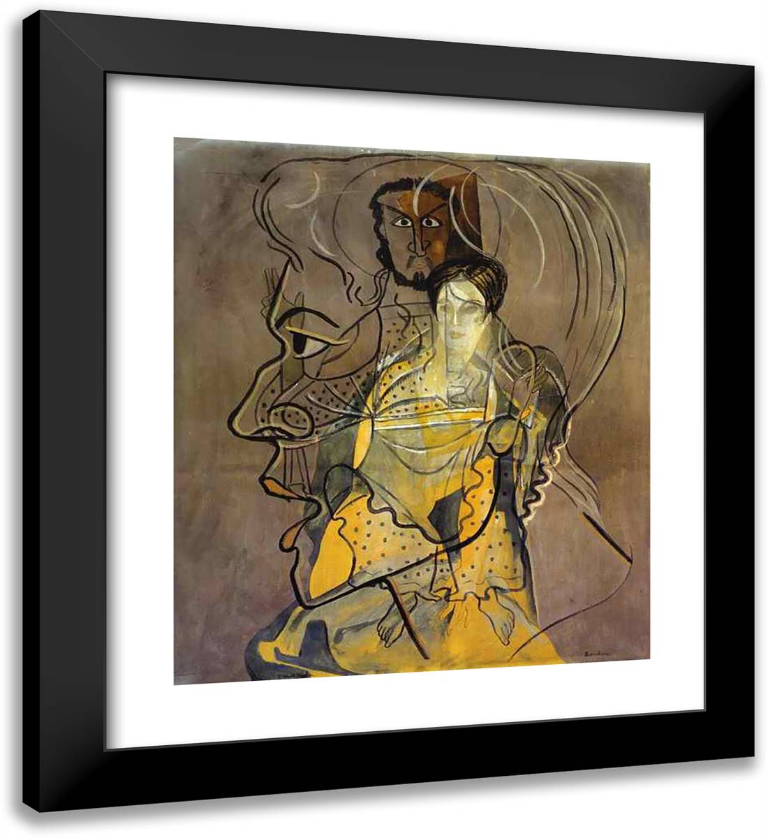 Barcelona 20x22 Black Modern Wood Framed Art Print Poster by Picabia, Francis