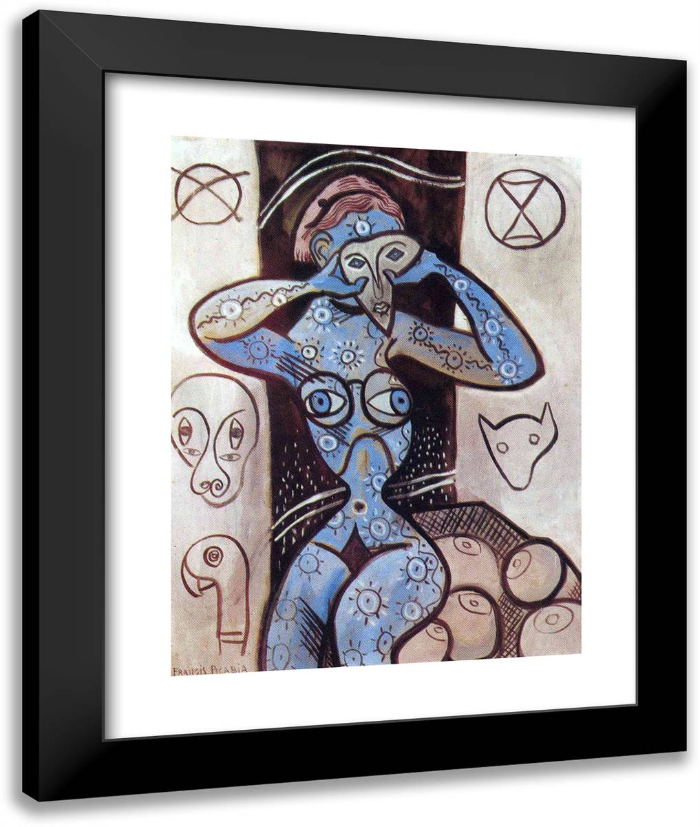 Breasts 20x24 Black Modern Wood Framed Art Print Poster by Picabia, Francis