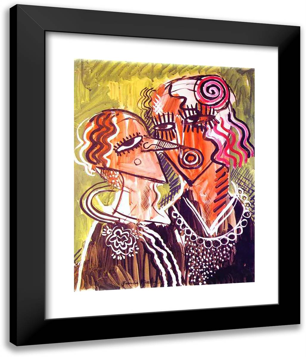 Carnaval 20x24 Black Modern Wood Framed Art Print Poster by Picabia, Francis