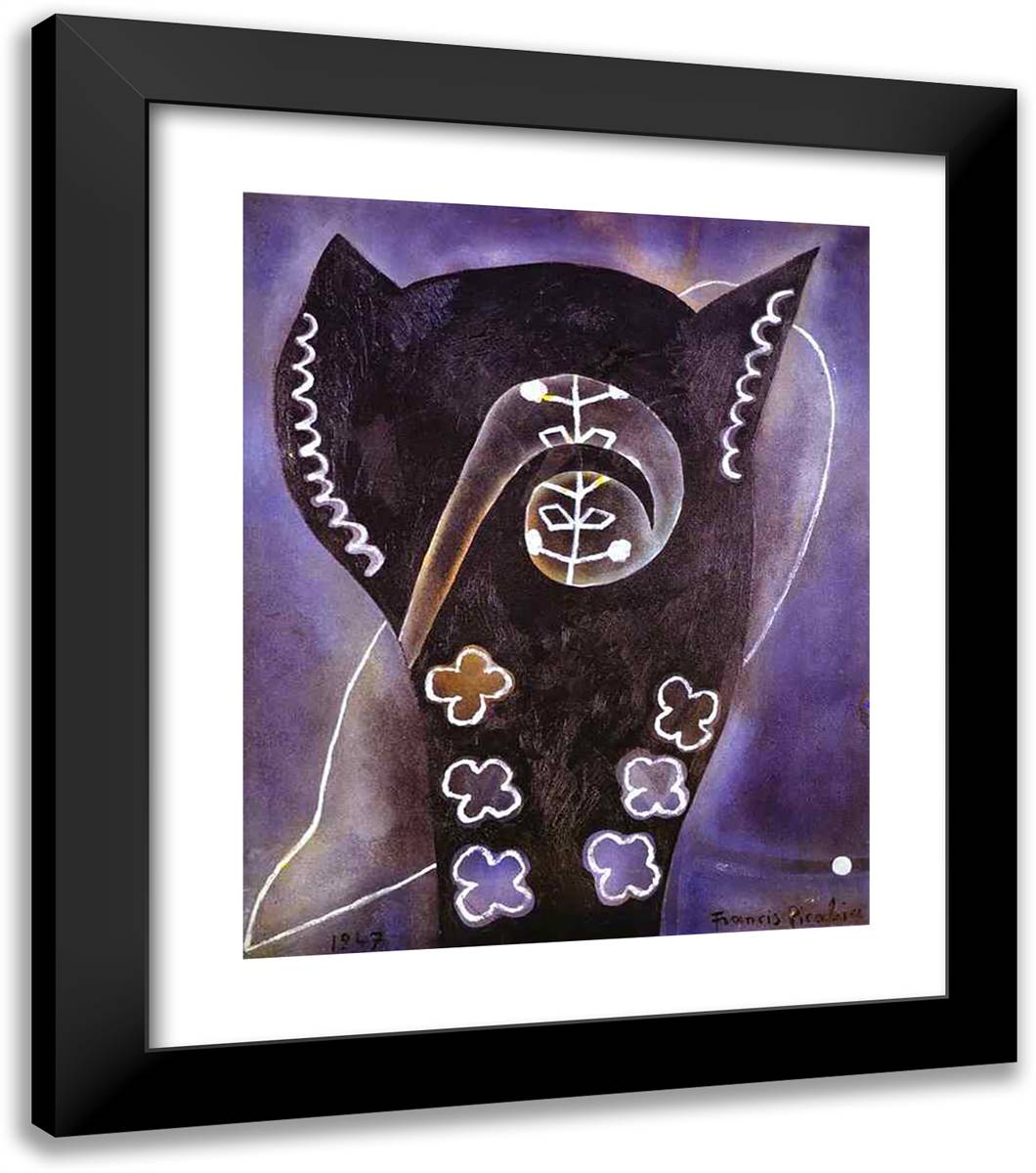 Courage 20x23 Black Modern Wood Framed Art Print Poster by Picabia, Francis
