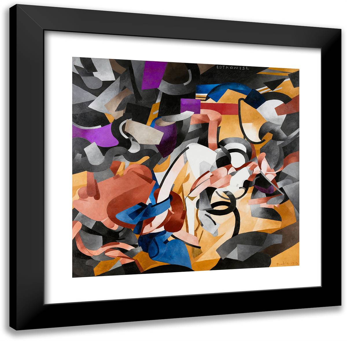Edtaonisl (Ecclesiastic) 20x20 Black Modern Wood Framed Art Print Poster by Picabia, Francis