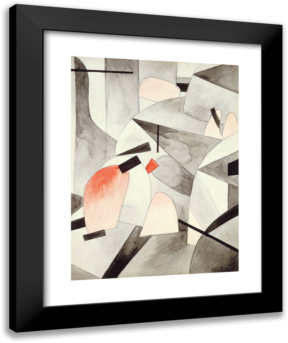 Entrance to New York 20x24 Black Modern Wood Framed Art Print Poster by Picabia, Francis