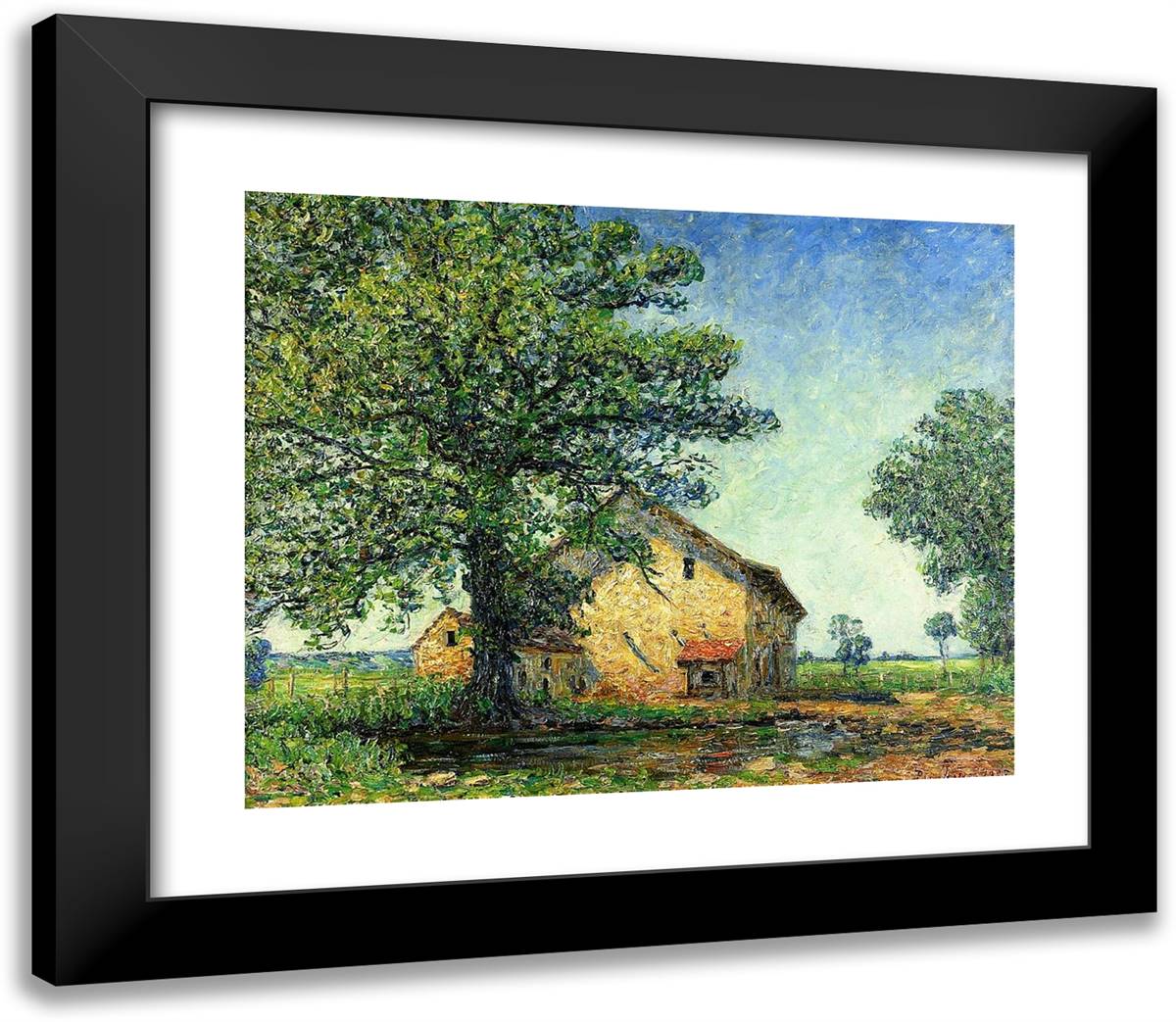 Farm at La Petite Mare 23x20 Black Modern Wood Framed Art Print Poster by Picabia, Francis
