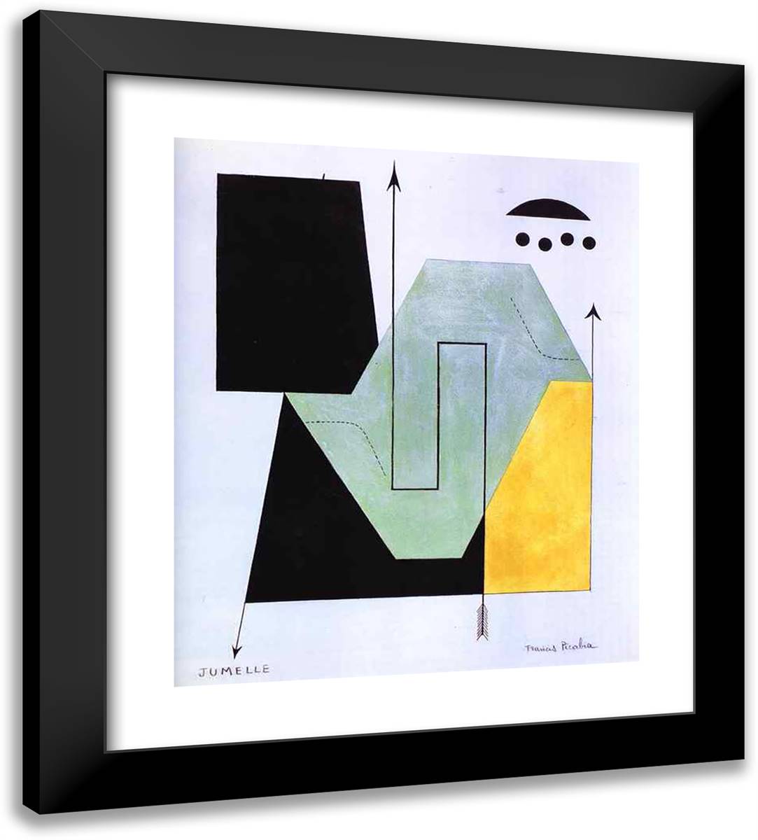 Junelle 20x22 Black Modern Wood Framed Art Print Poster by Picabia, Francis