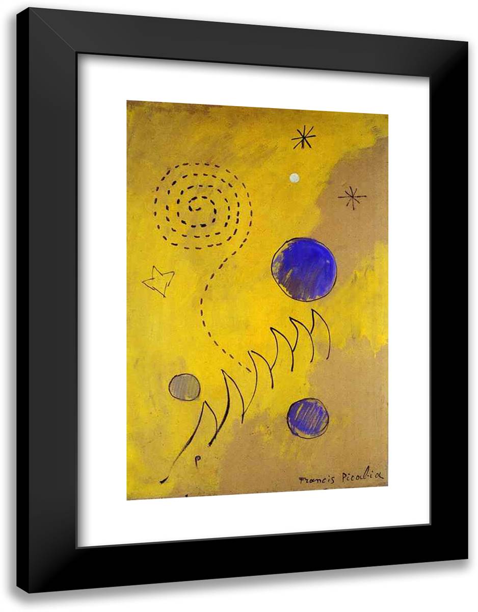 Lausanne Abstract 18x24 Black Modern Wood Framed Art Print Poster by Picabia, Francis