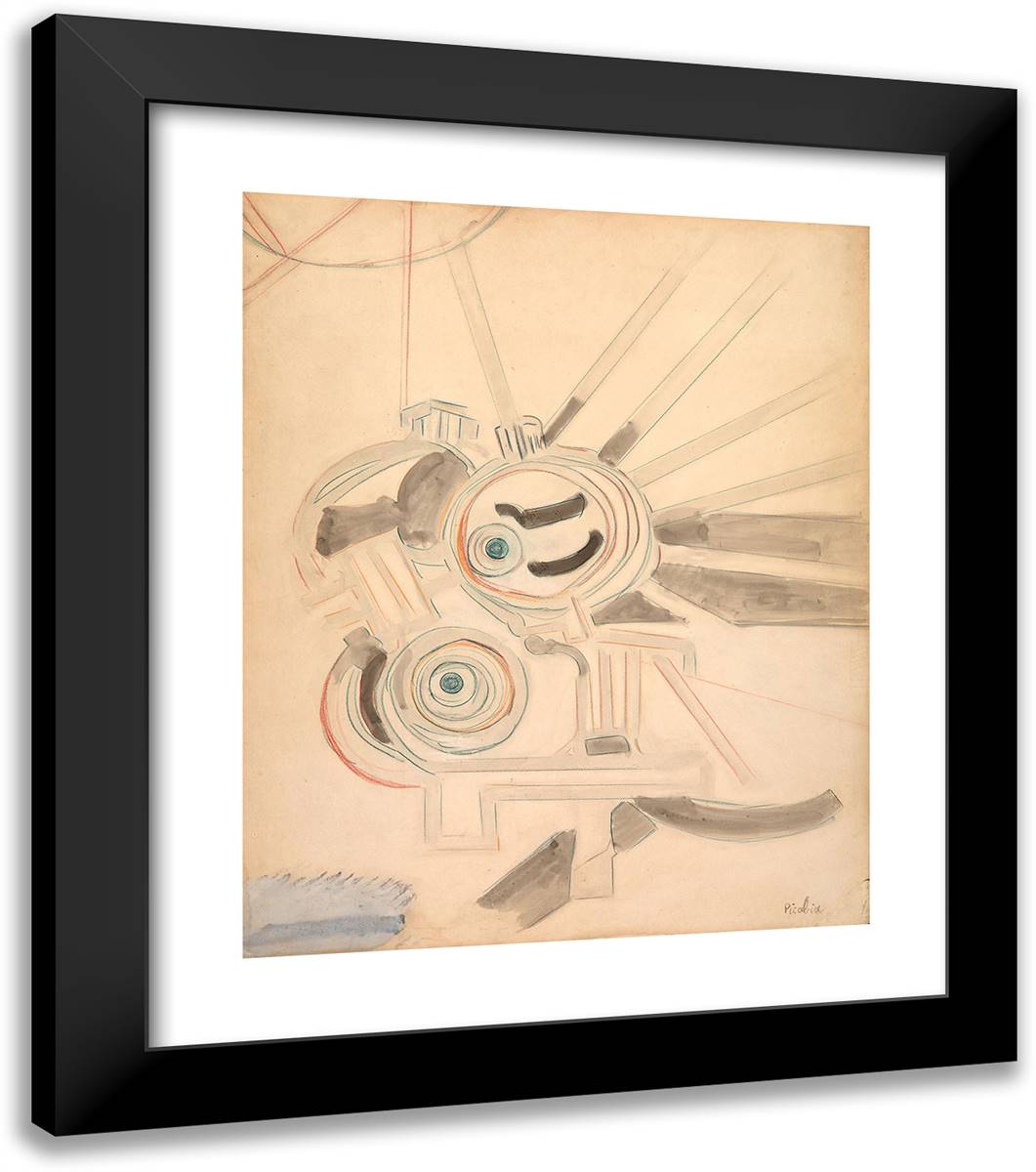 Machine 20x23 Black Modern Wood Framed Art Print Poster by Picabia, Francis