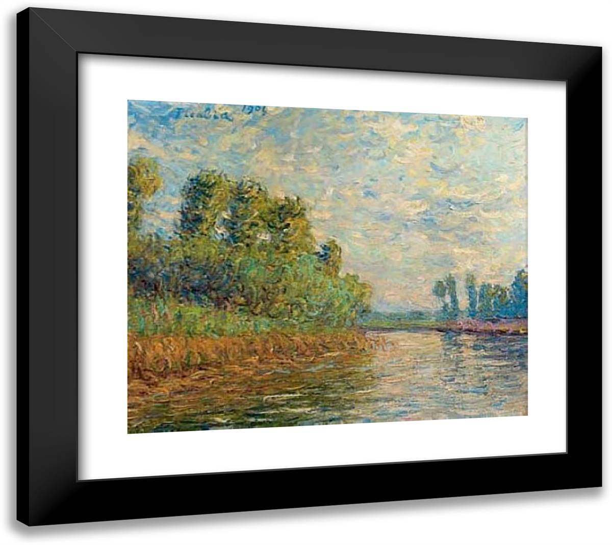 Moret-Sur-Loing 22x20 Black Modern Wood Framed Art Print Poster by Picabia, Francis