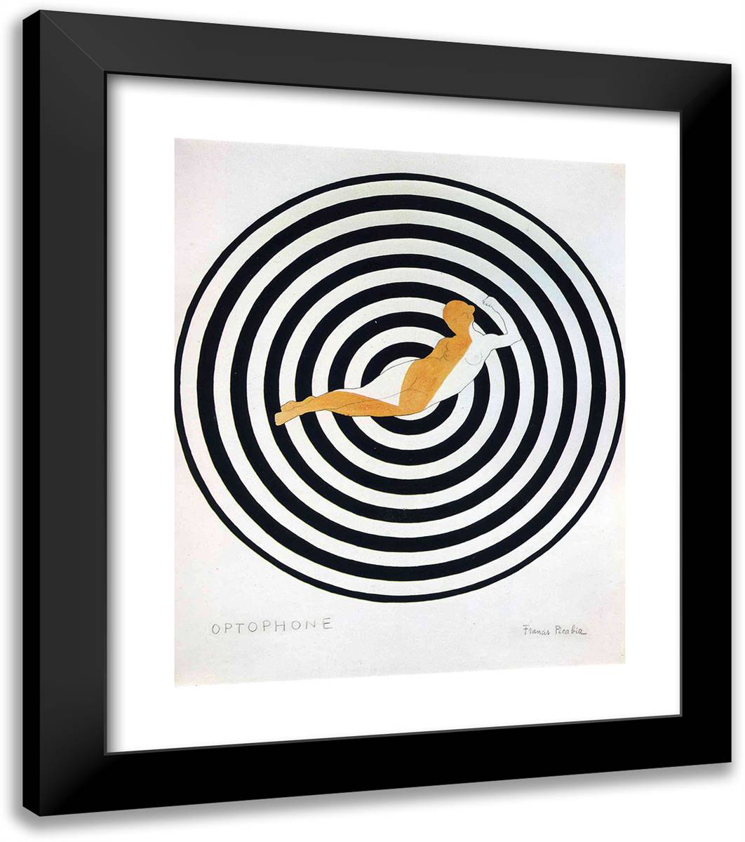 Optophone I 20x23 Black Modern Wood Framed Art Print Poster by Picabia, Francis