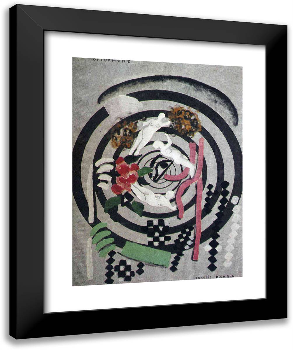 Optophone II 20x24 Black Modern Wood Framed Art Print Poster by Picabia, Francis