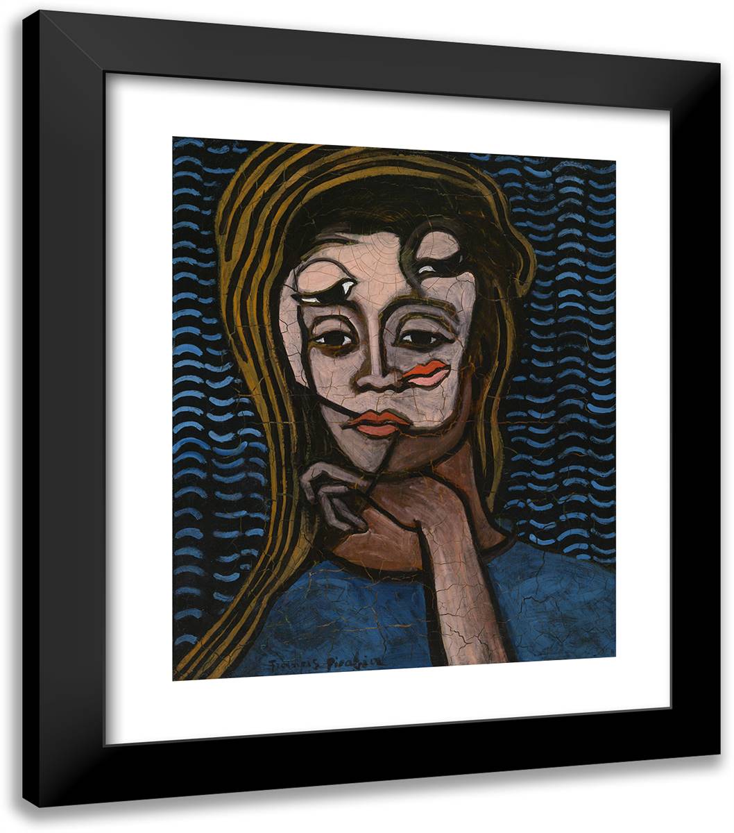 Painting of Madame X 20x23 Black Modern Wood Framed Art Print Poster by Picabia, Francis