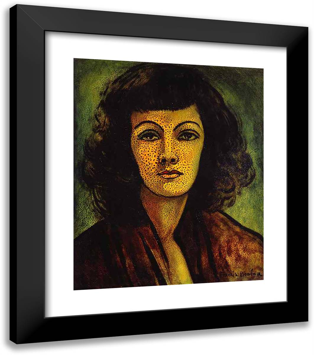 Portrait of Woman 20x23 Black Modern Wood Framed Art Print Poster by Picabia, Francis