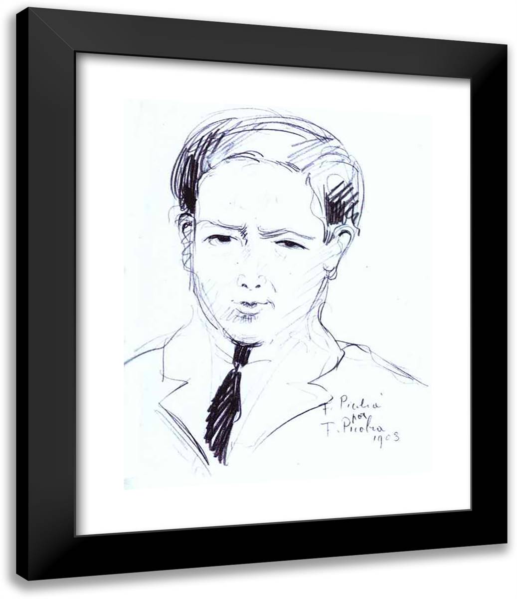 Self Portrait 20x24 Black Modern Wood Framed Art Print Poster by Picabia, Francis