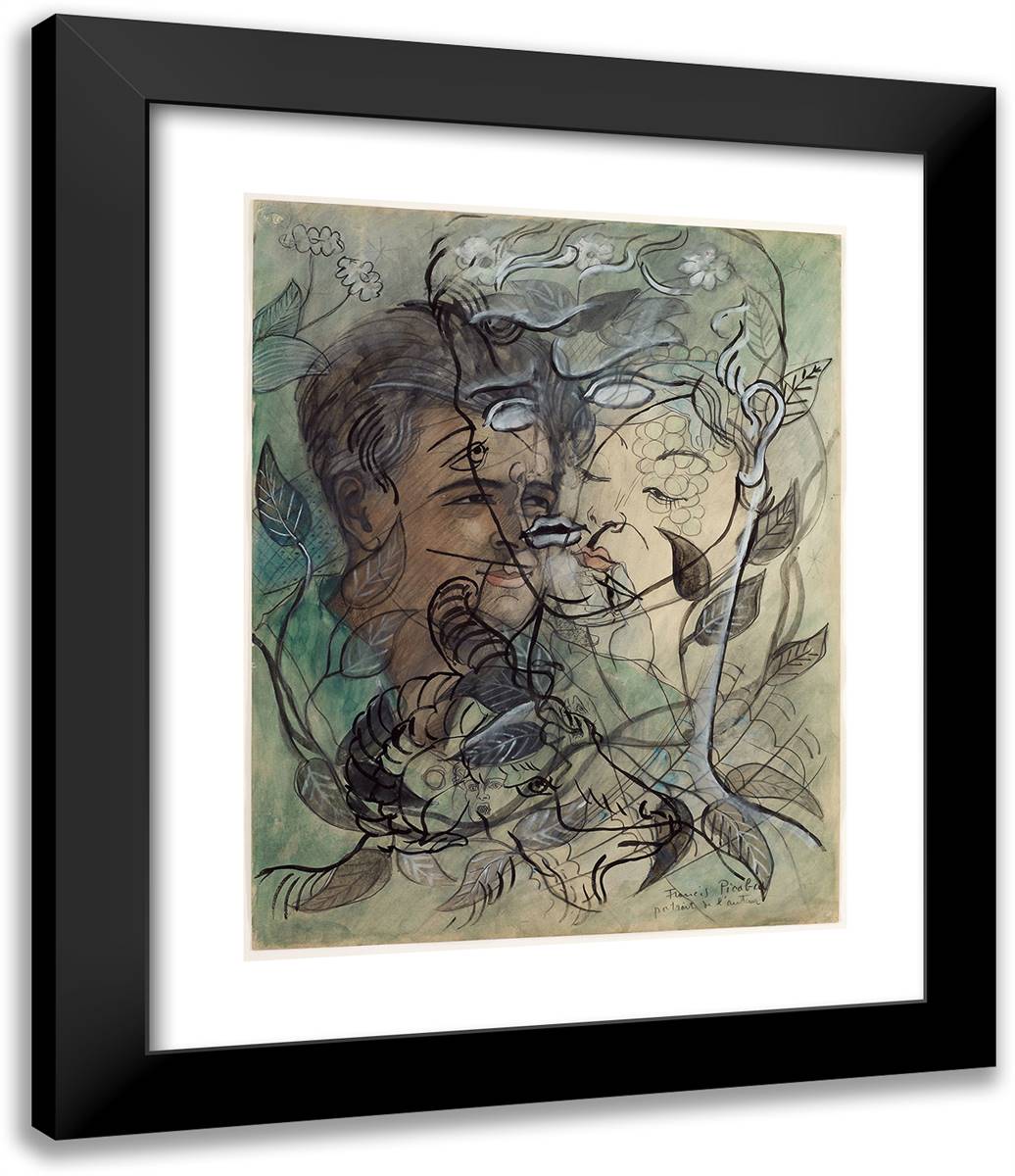 Self-Portrait II 20x24 Black Modern Wood Framed Art Print Poster by Picabia, Francis