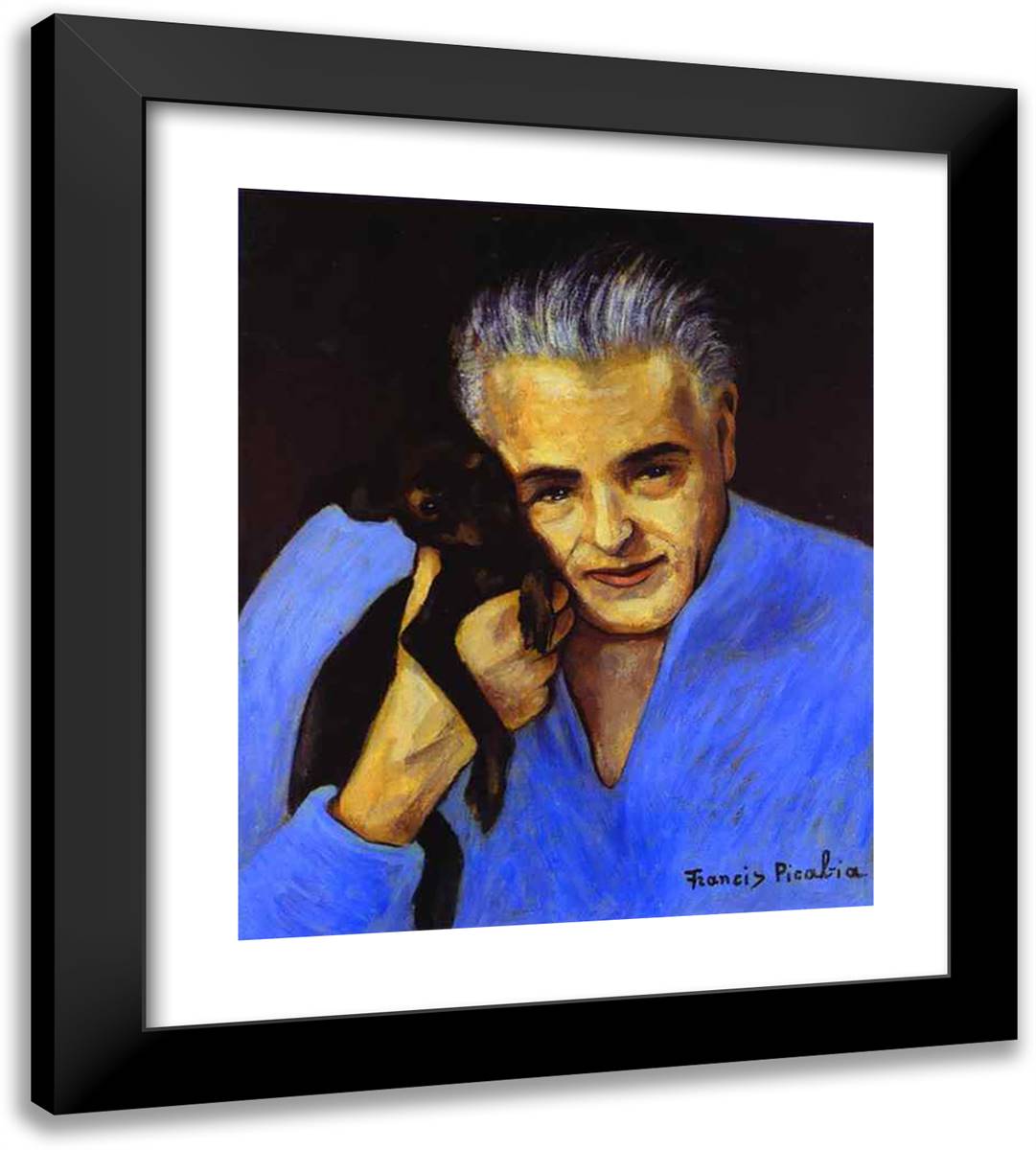 Self-Portrait III 20x22 Black Modern Wood Framed Art Print Poster by Picabia, Francis