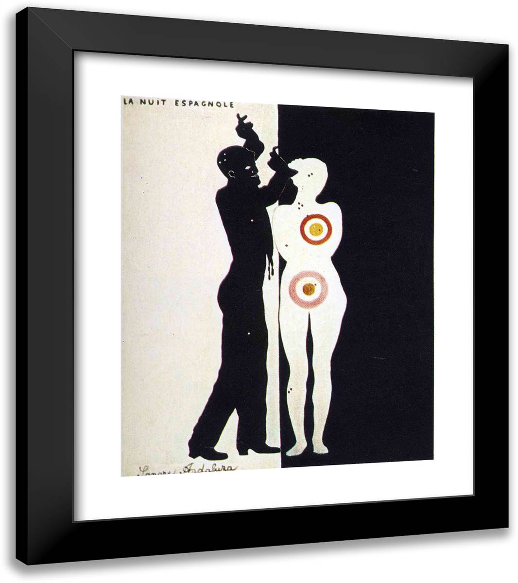 Spanish Night 20x23 Black Modern Wood Framed Art Print Poster by Picabia, Francis